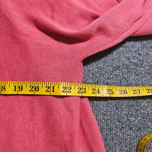 J Jill Sweater Top Women Medium Pink Orange Lace Up Knit Classic Casual Career - Picture 5 of 10